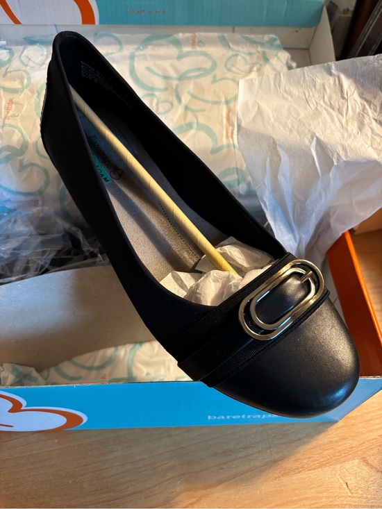 BareTraps Shoes - BareTraps Black Ballet Flat with Silver Accent Buckle